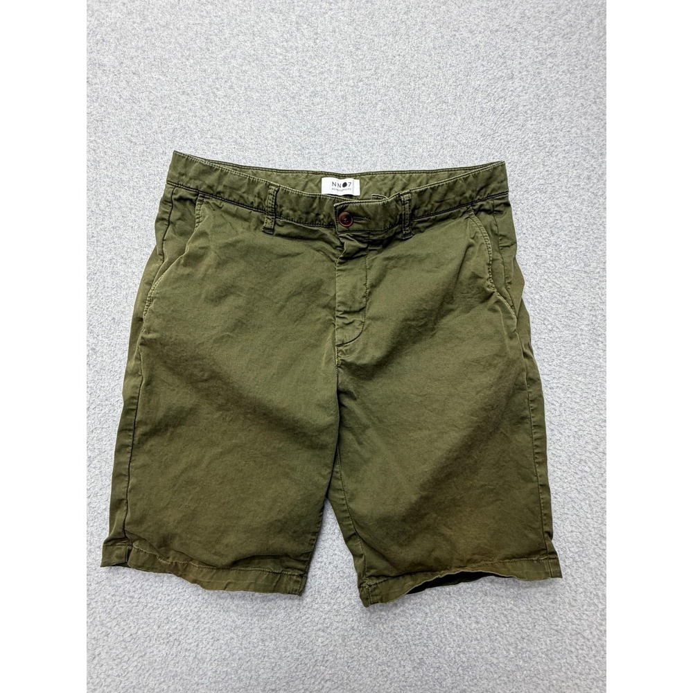 NN07 Crown Shorts Mens 30 Green Chino Stretch 10 Inseam Casual Cotton Summer